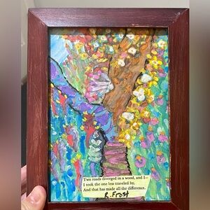 “The One Less Traveled” R Frost, Original Watercolor.